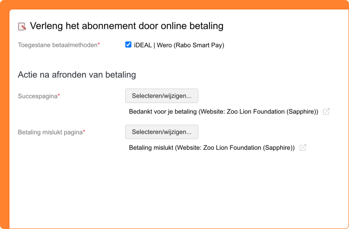 Verlengen door online betaling